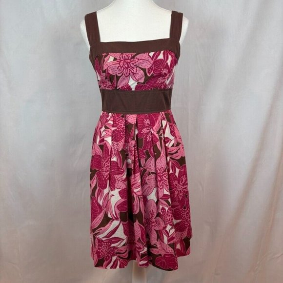 Vintage Speckless Pink Brown Y2K Floral Babydoll Dress Juniors Size 7 Kneelength - Picture 1 of 16